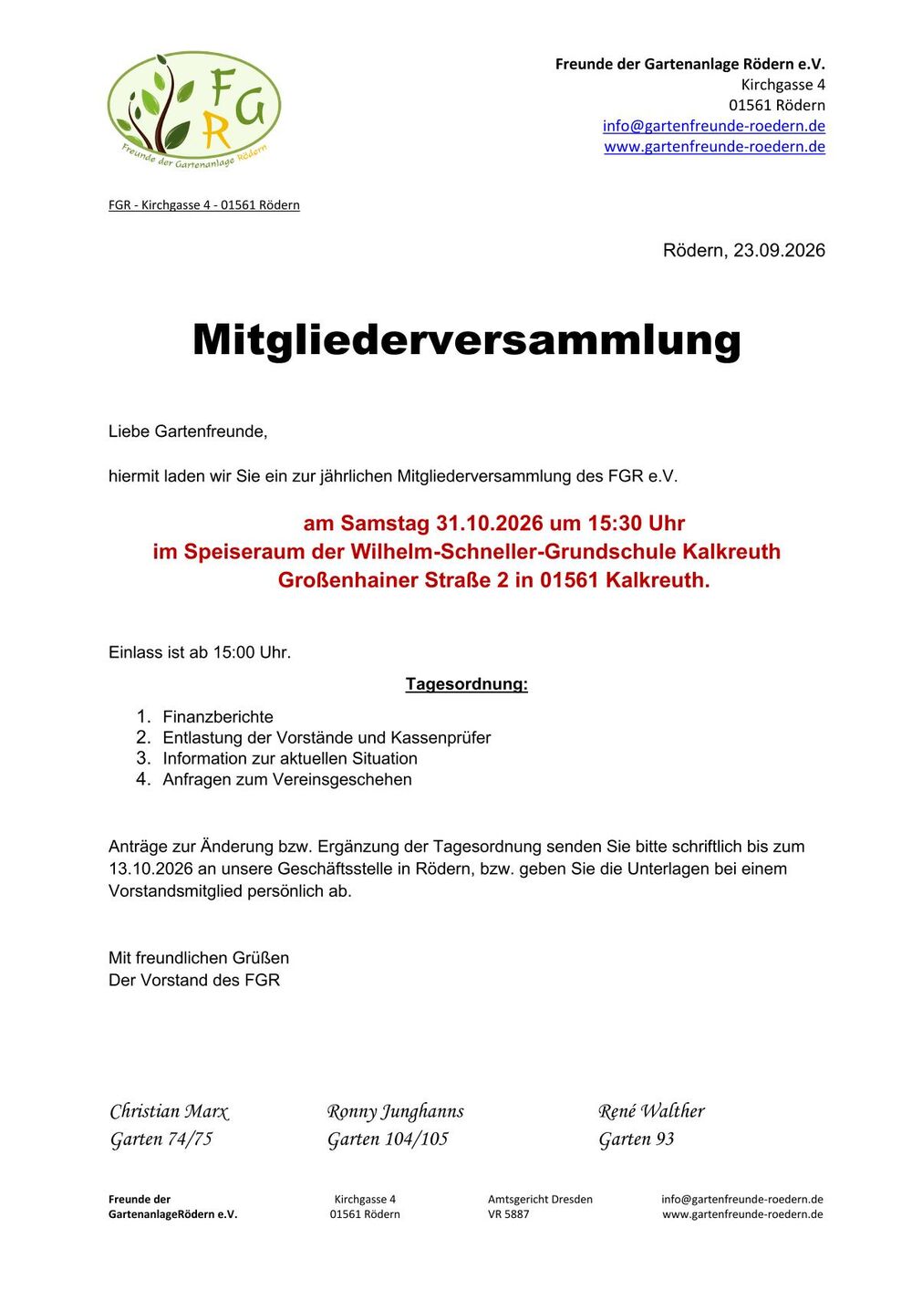 MV 2026 neu